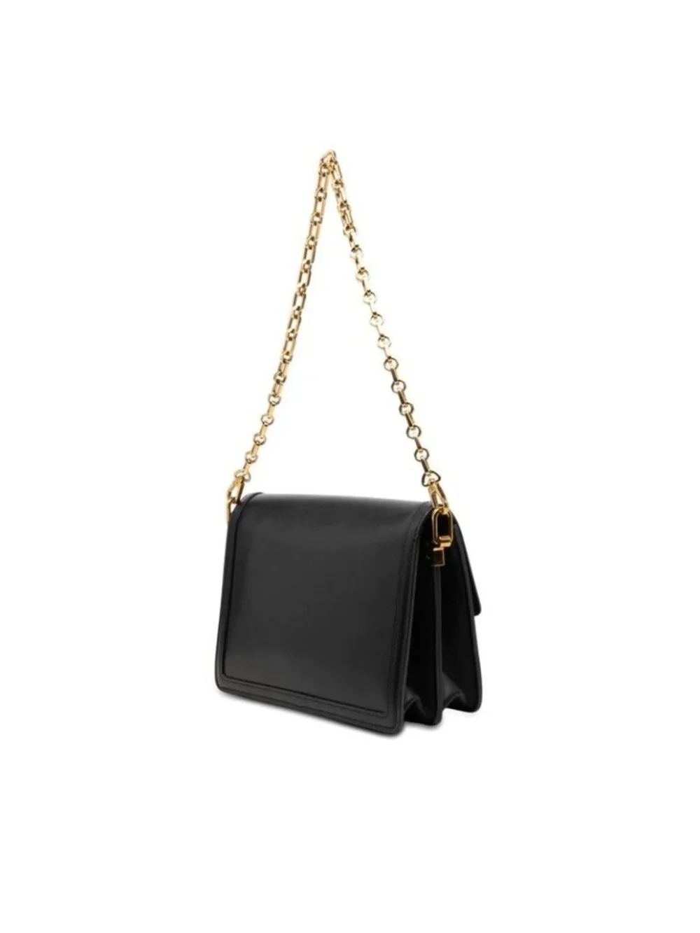 Louis Vuitton Dauphine ММ LV Lock Chain 2-Way Shoulder Bag Black Leather